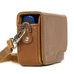 MegaGear Canon PowerShot SX620 HS, ELPH 180, ELPH 360 HS, ELPH 190 IS, ELPH 170 IS, SX610 HS Leather Camera Case with Strap - Light Brown - MG1091