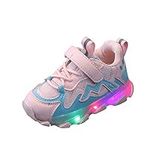 EnJoCho Baby Toddler Girls Boys Mesh Sneakers Kids LED Light Up Shoes Led Luminous Sport Sneakers Running Shoes 1-6 Years (Pink, 18-24Months) 18-24 Months Toddler