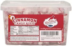 Red Bird Soft Cinnamon Candy Puffs - Handcrafted Halloween Candy, individually wrapped candy - Allergen-Free, Gluten-Free, Kosher - Pure Cane Sugar, No Preservatives - 22 oz Tub