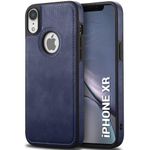 TheGiftKart Genuine Leather Finish Back Cover Case for iPhone XR | Shockproof Design | Raised Edges for Camera & Screen Protection | Stunning Minimalist Design Back Case Cover for iPhone XR (Blue)