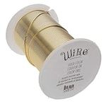 The Beadsmith Wire Elements 24-Gauge Lacquered Tarnish-Resistant Copper Wire for Jewelry Making, 30 Yard, 27.43 Meter Spool(Gold Color)