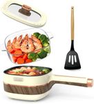 Cullinsss Hot Pot Electric for Cooking 2.5L Non-Stick Portable Cooker Frying Sauté Pan for Ramen Soup Oatmeal Steak Dorm Room Travel Lazy Pot with Power Adjustment (Silicone Spatula Included)