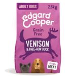 Edgard & Cooper Adult Dry Dog Food - (Venison & Duck,2.5kg), Grain & Gluten Free, Hypoallergenic, Natural Ingredients & fresh meat (Packing May Vary)