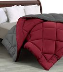 Cloth Fusion Reversible Ac Comforter Double Bed King Size Quilt Blanket For Winter (200 Gsm, Grey & Maroon, Microfiber),200 TC