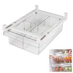 YekouMax Fridge Organizer, Box Fridge Organizer, Save 50% Space, Clear, BPA Free (1 Pack, 2 Dividers)