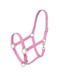 Tough 1 Nylon Halter with Satin Hardware, Pink, Horse