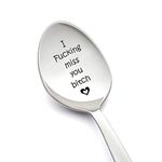 Long Distance Friendship Spoons Gifts for Best Friends I Fucking Miss You Bitch Spoon Gifts for Best Friend Moving Going Away Gift for Wife GF Coffee Tea Lovers Gift Spoons
