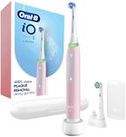 Oral-B Rechargeable Electric Toothbrush, iO3 Limited Deep Clean, 3 Cleaning Modes, Visual Pressure Sensor to Protect Gums, 2 Brush Heads, Travel Case, Azalea Pink