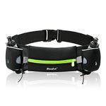 Becko Lightweight & Durable Running Belts Fitness Workout Belt for Men and Women - Waist Pack Belt/Runners Belt Waist Pouch During Cycling, Walking, Running, Sports (Hydration/Black-Green)