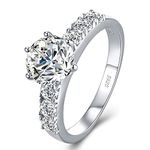 Atylyk 2 Carat Moissanite Engagement Ring Wedding Promise Gold-plating Sterling Silver Rings for Women