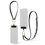 CYRILL Charm Strap, Premium Vegan Leather Universal Cell Phone Strap, Faux Leather Crossbody and Wristlet Strap - Black