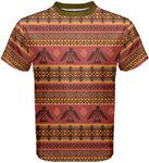 CowCow Mens Brown Eagles Tribal Native American Men's Sport Mesh Tee, Brown - 5XL