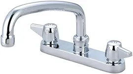 Central Brass 0125-A Two Handle 6" Installation Cast Brass Kitchen Faucet Chrome Commercial Quality Easy Installation