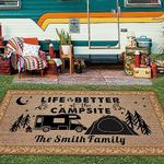 CafeTime Custom Camping Rug It's Better at The Campsite RV Trailer Decor Camper Floor Mat for Outdoors, Patio, Backyard, Picnic, Beach, Camping, 70 x 108 Inch