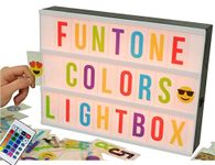 Cinema Light Box Changing Lighted Up 255 Black & Colored Letters Numbers Symbols and Images White & Color Led Cinematic Set. A4 Size DIY Board with Creative Marquee Lightbox for Decorative Party Sign