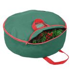 Warmiehomy Wreath Storage Bag, Waterproof and Dustproof Garland Storage Bag with Labeling Slot & Handle Carry, 600D Oxford Christmas Wreath Storage for Christmas Party Decor 76 x 20cm (Green - A)