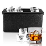 Large Ice Cube Moulds with Lid, 2-in Silicone Giant Clear Ice Cube Maker Tray Makes 8 Large Square Ice Cubes, Less Dilution, BPA Free & Easy Remove for Whiskey, Cocktails, Freezer, Home Party Drinks