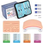 Medclimber Advanced Suture Practice Kit New Generation(32 Pcs) Includes Arch-Shaped and Pre-Cut Wounds Pads, Tool Kit with Variety of Suture Threads for Medical Students Educational Demonstration