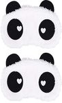 Nitsha Polyester Super Soft Cute Cartoon Sleeping Eye Mask For Men Women Girl Boy M No.138 Pack-2,White