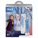 Oral-B Kids Rechargeable Electric Toothbrush, 1 x Toothbrush Handle with Disney Frozen 2 Characters, 1 x Travel Case, Ages 3+