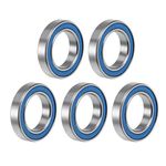 sourcing map 6802-2RS Deep Groove Ball Bearing 15x24x5mm Double Sealed ABEC-3 Bearings 5-Pack