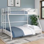 DHP BrEZ Build Daven Easy Assembly Kids Bunk Bed, Twin Over Full, Off White