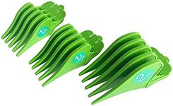 F Fityle 3Pcs/Set Professional Hair Clipper Limit Combs 32mm 38mm 51mm Cutting Guard Hair Trimmers Attachment, strong and durable, easy to install. - Green