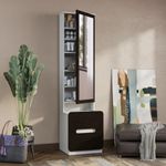 Wakefit Dressing Table with Mirror & Storage | 1 Year Warranty | Wardrobe with Dressing Table (Engineered Wood - Wenge & Frosty White, Mendla)