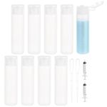 BENECREAT 10 Pack 18ml 0.6oz Plastic Squeeze Flip Cap Bottle Refillable Sample Travel Bottles for Makeup Cosmetic Toiletries Liquid