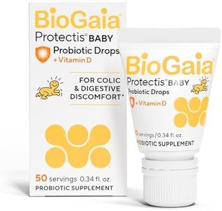 BioGaia Protectis Baby Probiotic Drops | Colic & Gas Relief + Vitamin D | Safe for Newborns | Ease Crying, Fussing, Colic, Gas, Spit-ups & Constipation | No Dairy, Soy & Gluten | 50 Day Supply | 10mL