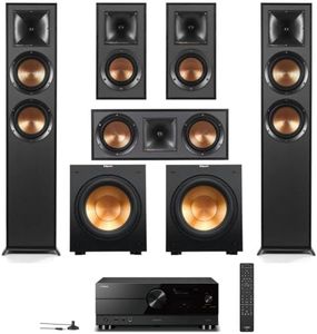 Klipsch Reference 5.2 Home Theater System, Bundle 2X R-625FA Floorstanding 2X R-12SW Subwoofer, R-52C Center, R-41M Bookshelf Speakers, and AVENTAGE RX-A2A 7.2-Channel AV Receiver w. MusicCast, Black