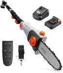VonHaus Pole Chainsaw Cordless – Long Reach Telescopic Extendable Cutter for Trees, Logs, Branches, Hedges – 20V Battery, Charger, Shoulder Strap, 180mm Cutting Width, 8 Inch Saw Length