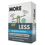 More or Less Geography Edition Card Game - How Good Is Your Judgement? 2 Players+ | Fun Family Card Games for Adults & Kids | Party Games for Kids Birthday, Travel Game, Gift for Boys and Girls