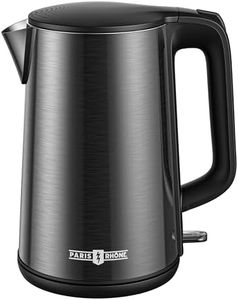 Electric Kettle, Paris Rhône 1.7L Electric Tea Kettle for boiling water with Stainless Steel Double Wall, 1200W Hot Water Kettle Electric, Splash-proof Design Lid, Auto Shut Off & Boil-Dry Protection