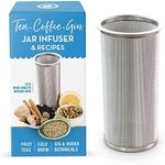 Cold Brew Coffee Filter for Wide Mouth Glass Mason Jars | Fine Stainless Steel Mesh Infuser with Recipes for Making Tea and Botanical Fruit Water Infusions