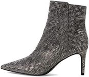 Michael Kors Womens Alina Flex Embellished Ankle Boots Silver 7.5 Medium (B,M)