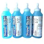 SUPERSCAN Ultrasound Gel Pack of 4 with Spill-Proof Cap, Blue