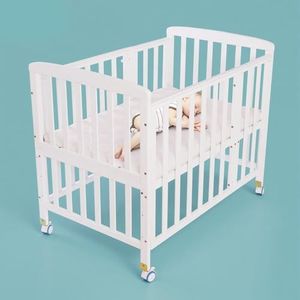 Flwrgirl Portable Mini Baby Crib - Convertible Baby Cribs with Soft Foam Mattress(38 * 24"),3 Heights(21",16",12") Bedside Bassinet Sleeper,Bedside Crib Co Sleeper for Small Space,White