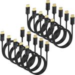 CEFOJQAO DisplayPort Cable 10-Pack, 6ft DP Cable 1.2,[4K@60Hz, 2K@165Hz, 2K@144Hz], High Speed Display Port Cable 144Hz, for Gaming Monitor, Graphics Card, TV, PC, Laptop