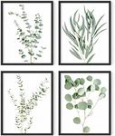 HAUS AND HUES Botanical Plant Wall Art Prints - Set of 4 Plant Decor Prints, Floral Kitchen Pictures, Flower Leaves Wall Art, Boho Leaf Eucalyptus Wall Décor (8x10, UNFRAMED)