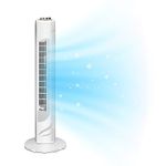 Albert Austin Tower Fan 30 Inch Oscillating Fan with 3 Speed Setting Panel Control Slim Design 7.5 Hour Timer 80° Oscillating Powerful Electric Cooling Fan Quiet Operation Office Home Bedroom