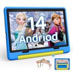 HotLight Kids Tablet 10 inch Android 14 Octa-Core, 8GB RAM+64GB ROM, 1280 * 800 IPS, 5MP+8MP Dual Camera, 5000mAh, Parental Control, WiFi 6/BT 5.3, Pre-Intalled KIDOZ, Protective Case(Blue)