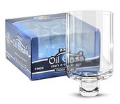 Hanukkah Menorah Glass Oil Cups – Elegant Holders for Oil for Shabbos and Chanukah – Durable Quality, Long-Lasting - (9 Pack)