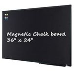 Lockways 36" x 24" Magnetic Chalkboard Black Board, Magnetic Bulletin Blackboard| Wall Mounted Message Presentation Memo Board 3 x 2 Feet