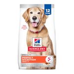 Hill's Pet Nutrition Science Diet Senior Adult 7+, Dog Dry Food Perfect Digestion Chicken 12 lb Bag