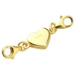 14K Gold Heart Magnetic Jewelry Clasps, 925 Sterling Silver Double Lobster Clasp Magnetic Necklace Closures Chain Extender for Necklace Bracelet DIY Jewelry Making (Gold)