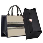 Doxo Purse Organizer Insert, Felt Bag in Bag with Zipper, Perfect for L ONTHEGO GM 40 & D Book Tote Large (Black-With Cover, XL)