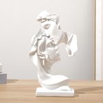 NORHOR Couple Statue Creative Kiss Sculpture Abstract Art Couple Sculpture Home Furnishing Resin Statue Decoration Romantic Statue Used for Home Decoration, Wedding, Gift (White)