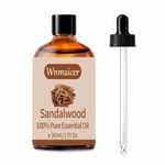 Sandalwood Essential Oil 30 mL - 100% Pure - Sandalwood Oil for Massage,Face, Skin & Diffuser 1 Oz