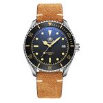 ADDIESDIVE Watch for Men Automatic Wristwatch Matte Black Dial Vintage Suede Leather Strap Luminous Sapphire Crystal